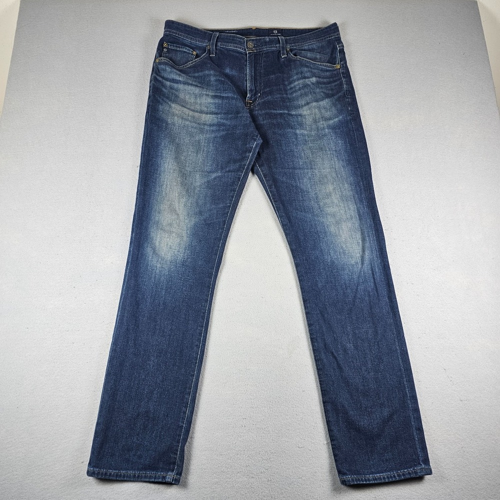 AG Adriano Goldschmeid Everett Jeans Mens 34x32 Blue Denim Slim Fit Stretch